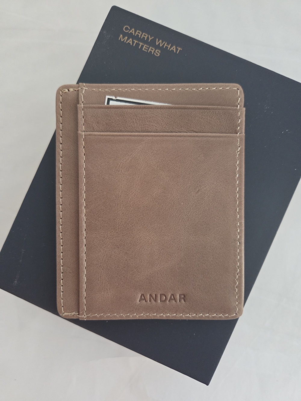 Andar The Scout Dusk Brown Leather Slim Card Wallet